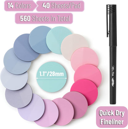 Mr. Pen- Transparent Sticky Note Set, 560Sheets, Colorful, Round Transparent Sticky Notes Set, Bible Sticky Notes Clear Sticky Notes Transparent