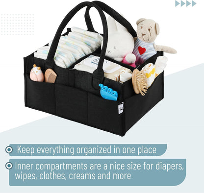 Mr. Pen- Baby Diaper Caddy Organizer, Black, Diaper Organizer