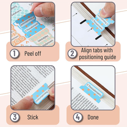 Mr. Pen- Bible Tabs, 120 pcs, Pastel Mosaic, Laminated Bible Tabs for Women and Men