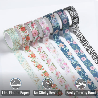 Mr. Pen- Washi Tape Set, 21 Rolls, Assorted Size, Floral Vintage, Washi Tape for Journaling