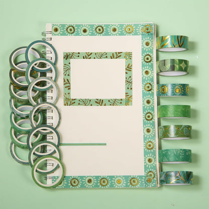 Mr. Pen- Washi Tape Set, 21 Rolls, Greenery Summer Design, Decorative Tapes with a Tape Measure