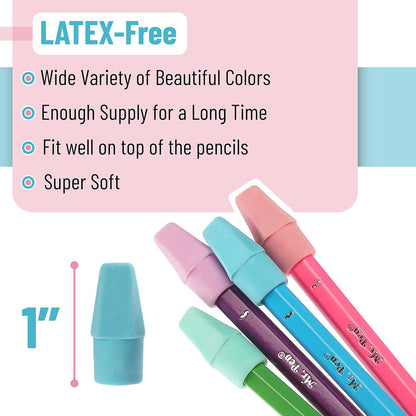 Mr. Pen- Pencil Top Erasers, 120 Pack, Latex-Free, No-Smudge