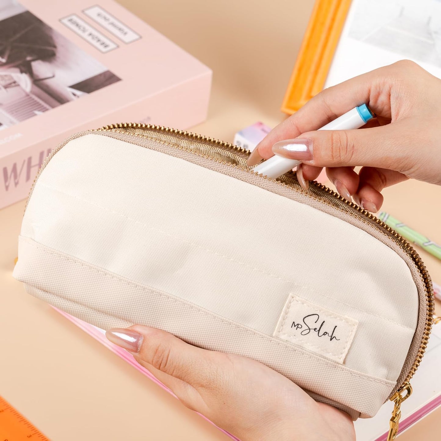 Mr. Pen- Pencil Case, Brown, Pencil Pouch, Pencil Bag, Pen Case, Pen Pouch, Selah Pen Bag