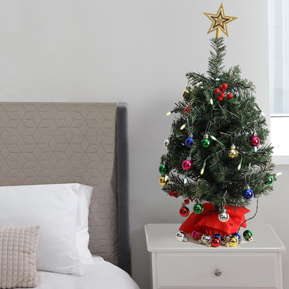 Mr. Pen- Mini Christmas Tree with 35 LED Lights, 22", Table Top Christmas Tree Small Christmas Tree with Lights