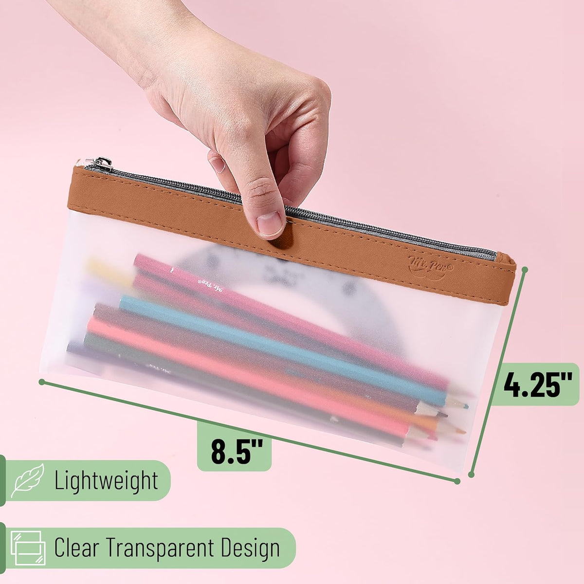 Mr. Pen- Clear Pencil Pouch, 6 Pack, Colorful, Pencil Bags, Clear Makeup Pouch