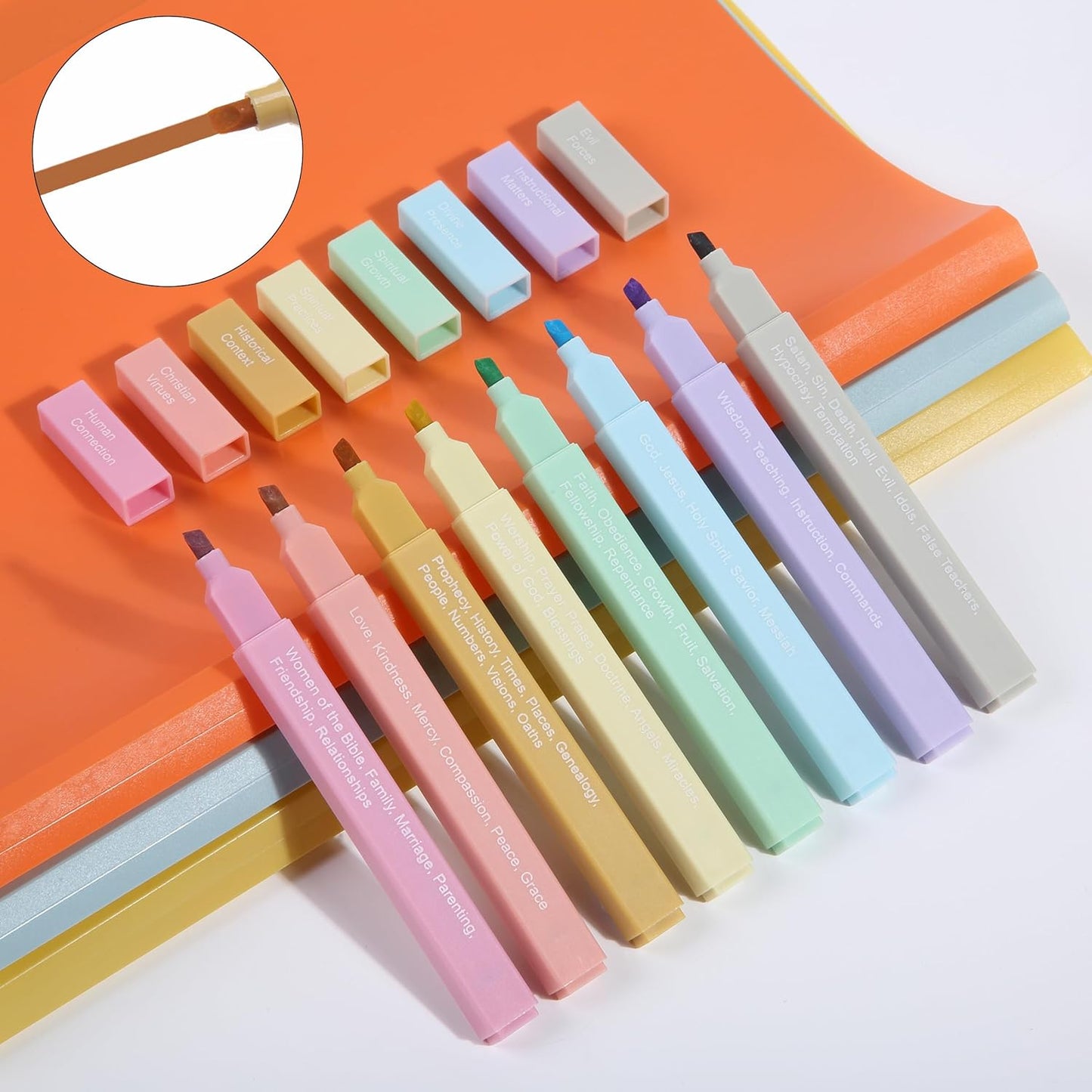 Mr. Pen- Bible Highlighters with Color-Coding System, 8 Pack, Soft Pastel Aesthetic Highlighters Assorted Colors