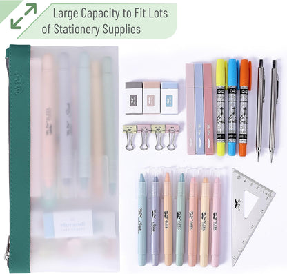 Mr. Pen- Clear Pencil Pouch, 6 Pack, Colorful, Pencil Bags, Clear Makeup Pouch