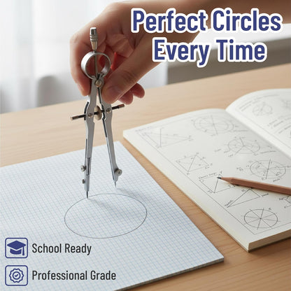 Mr. Pen- Geometry Set, 15 pcs, Purple, 6 Inch Swing Arm Protractor, Divider, Set Squares, Ruler