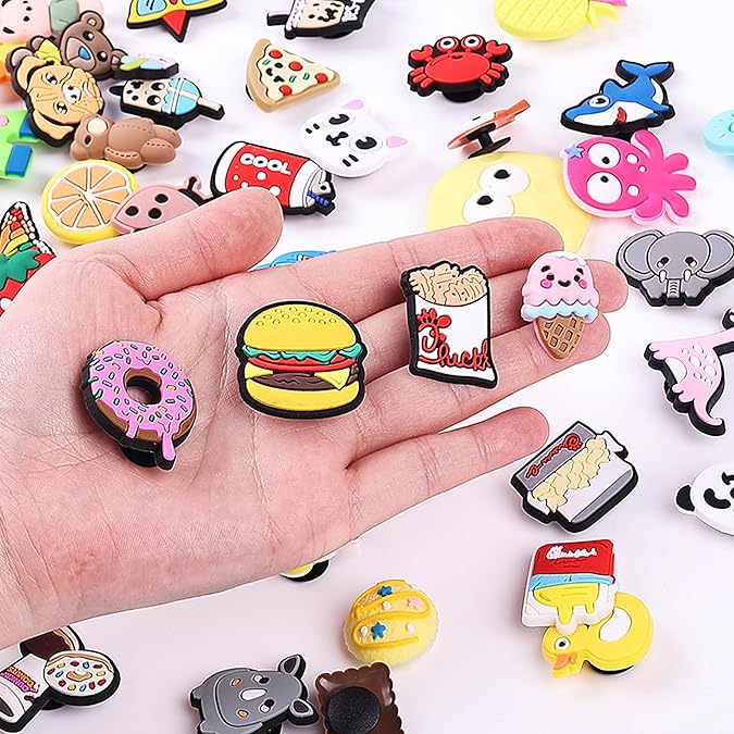 Different Charms, 60 Pack, PVC Random Different Charms, Decorative Charms for Decoration, Charm, Cute Charms, Charms Bulk, Charms Pack, Random Charms, PVC Random Different Shape Charms