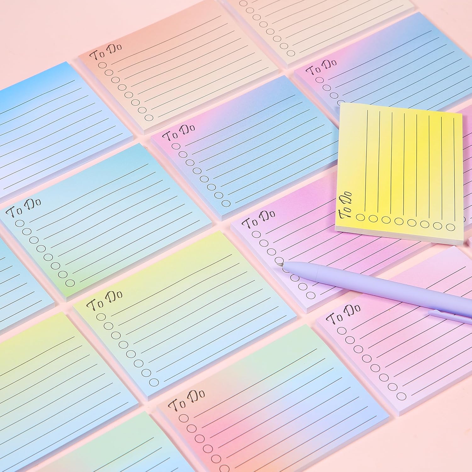 Mr. Pen to Do List Sticky Notes, 3"x4", 900 Sheets, Gradient Colors,