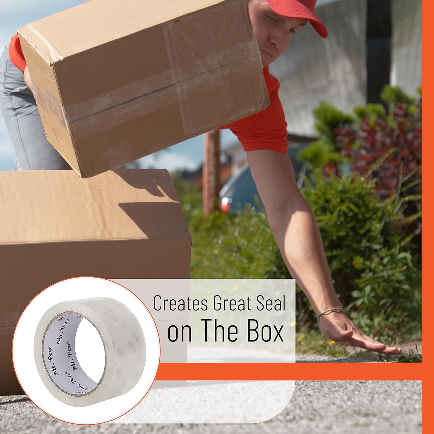 Packing Tape 2” x 60 Yards, 6 Pack + Dispenser Gun, 2.5 Mil