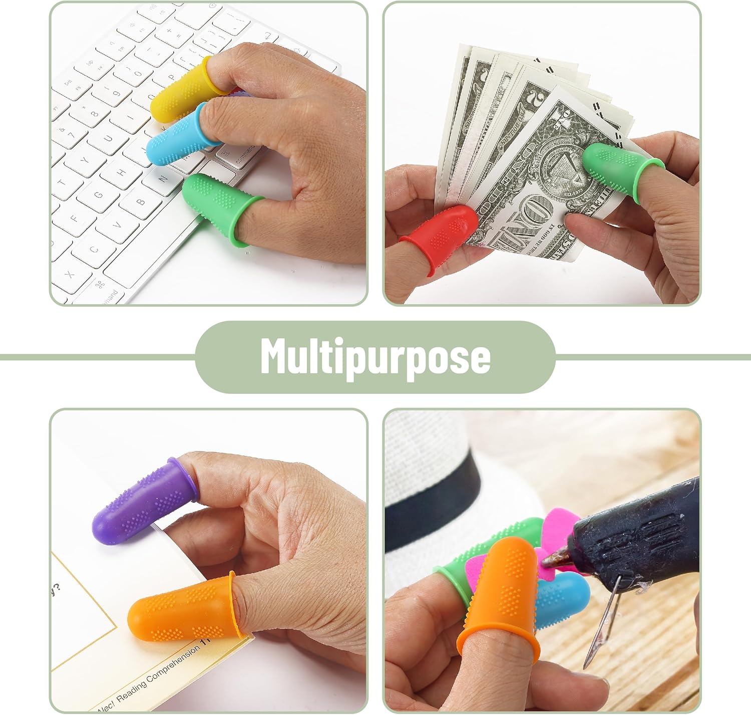 Mr. Pen Hot Glue Gun Finger Protectors, 24 pcs, Pastel Colors Silicon