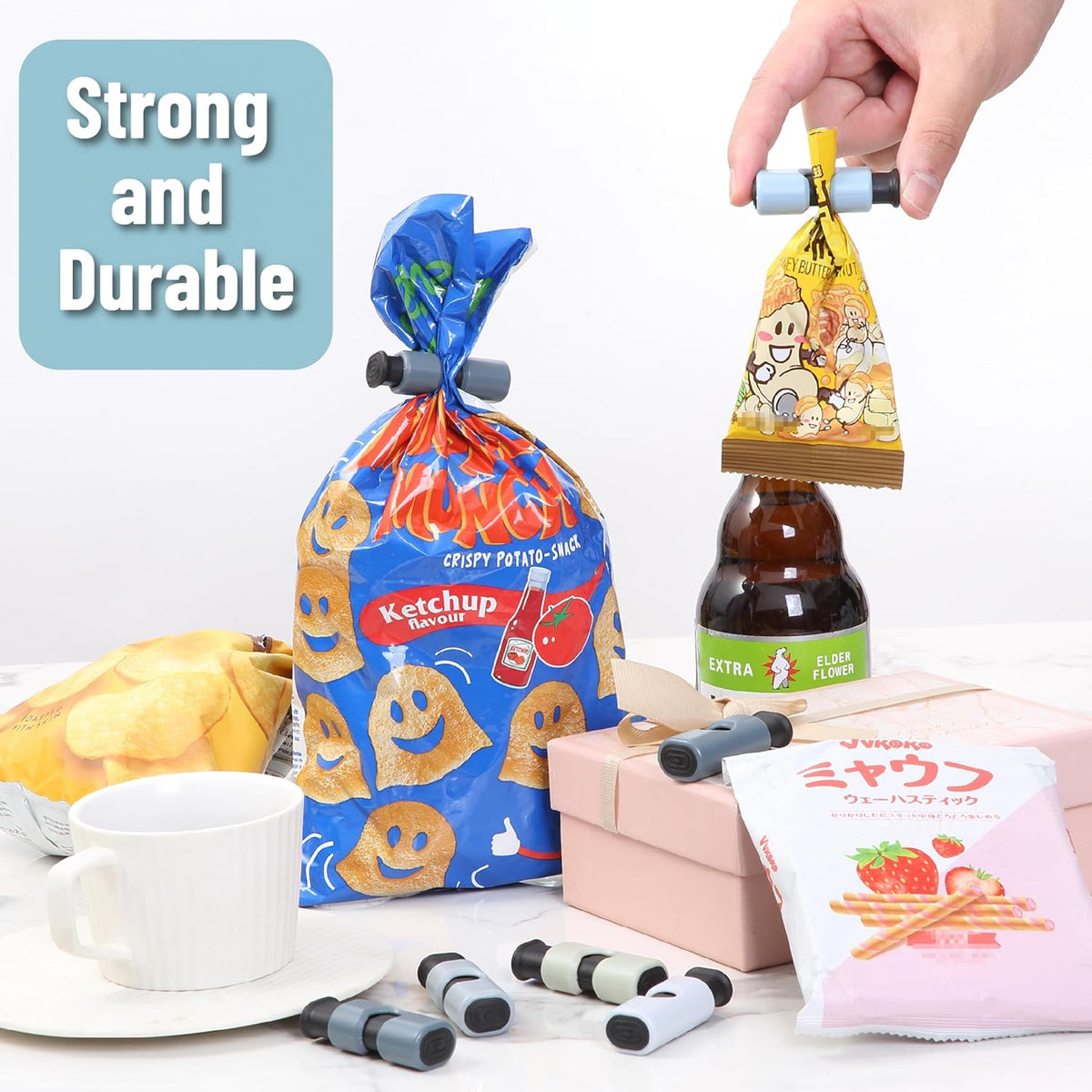 Mr. Pen- Squeeze and Lock Bread Bag Clips, 24 Pack, Squeeze and Lock Bread Clips, Bag Clips for Food Storage, Snack Clips for Food Packages