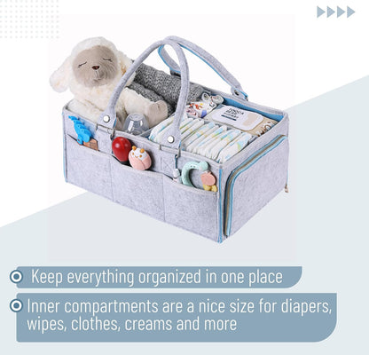 Mr. Pen- Baby Diaper Caddy Organizer, 2 Pack, Blue Inside, Large Baby Caddy Organizer with Handle