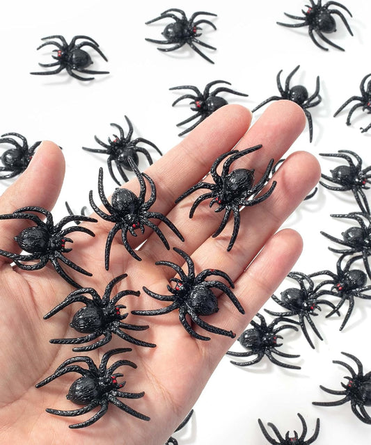 Mr. Pen- Halloween Plastic Spiders, Black, 30 pcs, Small Plastic Spiders Halloween Spiders Small