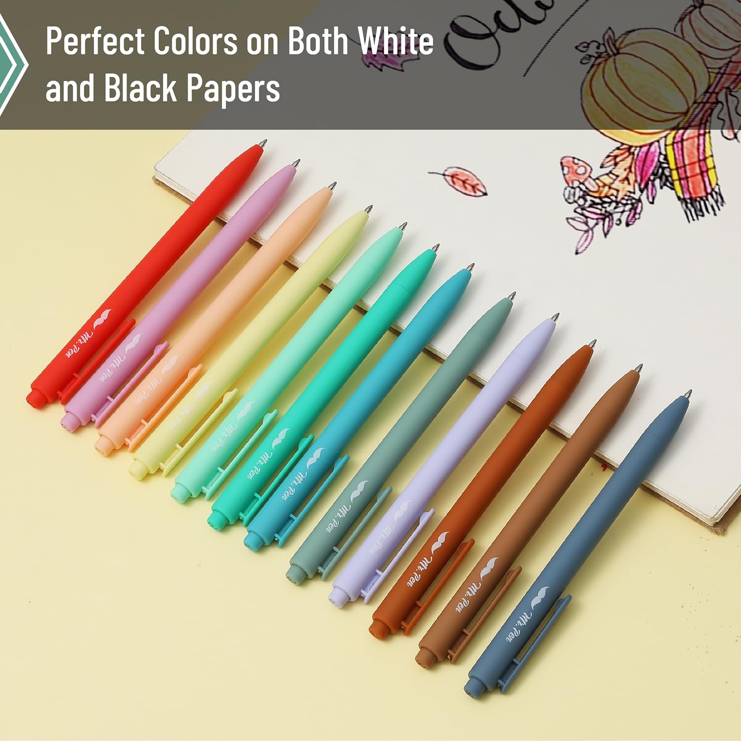 Customizable Retractable Gel Pens, Assorted Color Ink and Barrels, .7mm