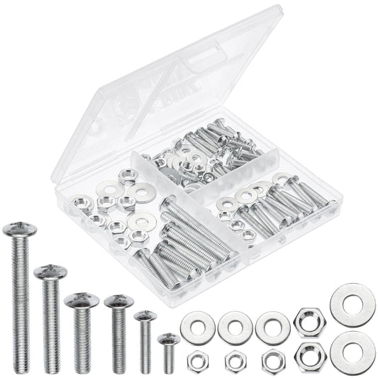 Bolts, Nuts, and Washer Assortment Kit, 226 pcs, Nuts and Bolts Assortment Kit, Assorted Nuts and Bolts, Nut Bolt and Washer Assortment, Bolt and Nut Assortment