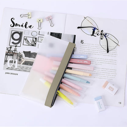 Mr. Pen- Clear Pencil Pouch, 6 Pack, Colorful, Pencil Bags, Clear Makeup Pouch