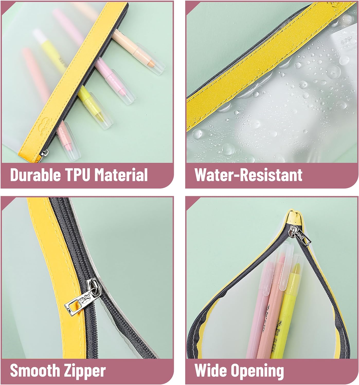 Clear Pencil Pouch, 3 Pack, Clear Pencil Case, Pencil Bags, Clear Pouch, Pencil Case for Kids Pencil Case, Clear Makeup Pouch, Kids Pencil Pouch, Pencil Cases, Clear Make Up Bag