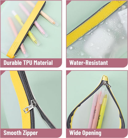 Clear Pencil Pouch, 3 Pack, Clear Pencil Case, Pencil Bags, Clear Pouch, Pencil Case for Kids Pencil Case, Clear Makeup Pouch, Kids Pencil Pouch, Pencil Cases, Clear Make Up Bag