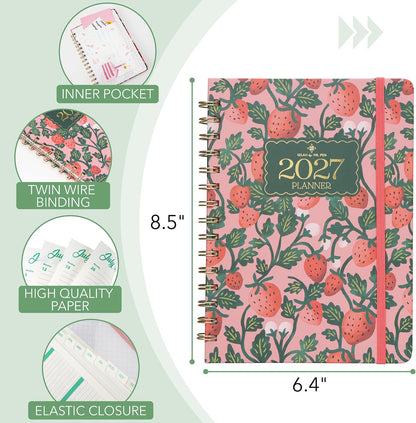 Mr. Pen- 2027 Weekly and Monthly Planner Calendar, 6.4" x 8.5", Wire Bound | January 2027 - December 2027, Monthly Tabs, Inner Storage Pocket, College School Supplies for Student and Teacher