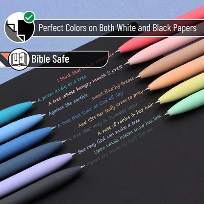 Mr. Pen- Retractable Gel Pens with Case, 12 Pack, Colorful Ink, 12 Refills, Gel Pens Fine Point 0.7mm