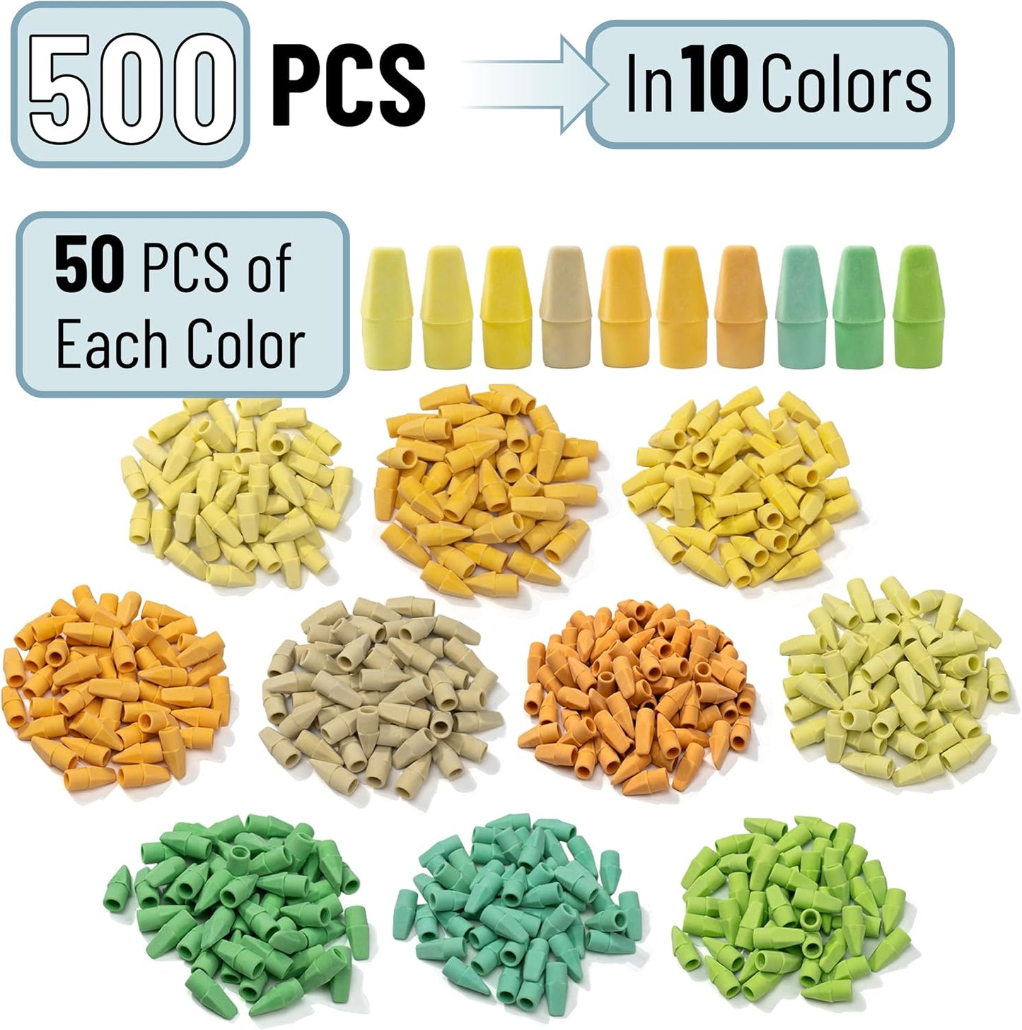 Mr. Pen- Pencil Top Erasers, 120 Pack, Latex-Free, No-Smudge