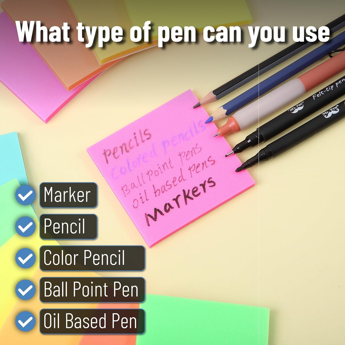 Bulk Plastic Glitter Sticky Notes 3x3, 20 Pads, 1000 Sheets, Prism Glow