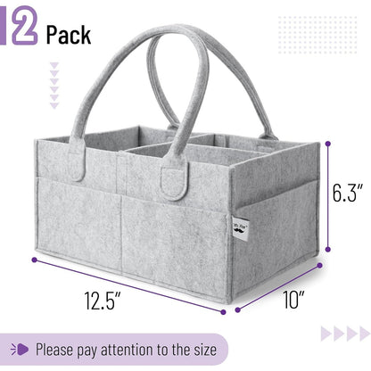 Mr. Pen- Baby Diaper Caddy Organizer, 2 Pack, Gray, Baby Caddy Organizer with Handle, Compact Size, Collapsible & Portable