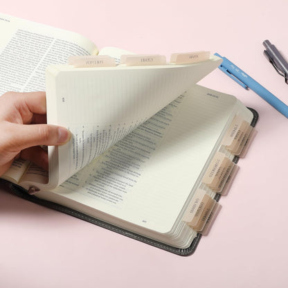 Mr. Pen- Bible Tabs, 75 Tabs, Transparent Cappuccino Laminated Bible Tabs for Women and Men, Bible Tabs for Study Bible Index Tabs, Bible Labels Tabs