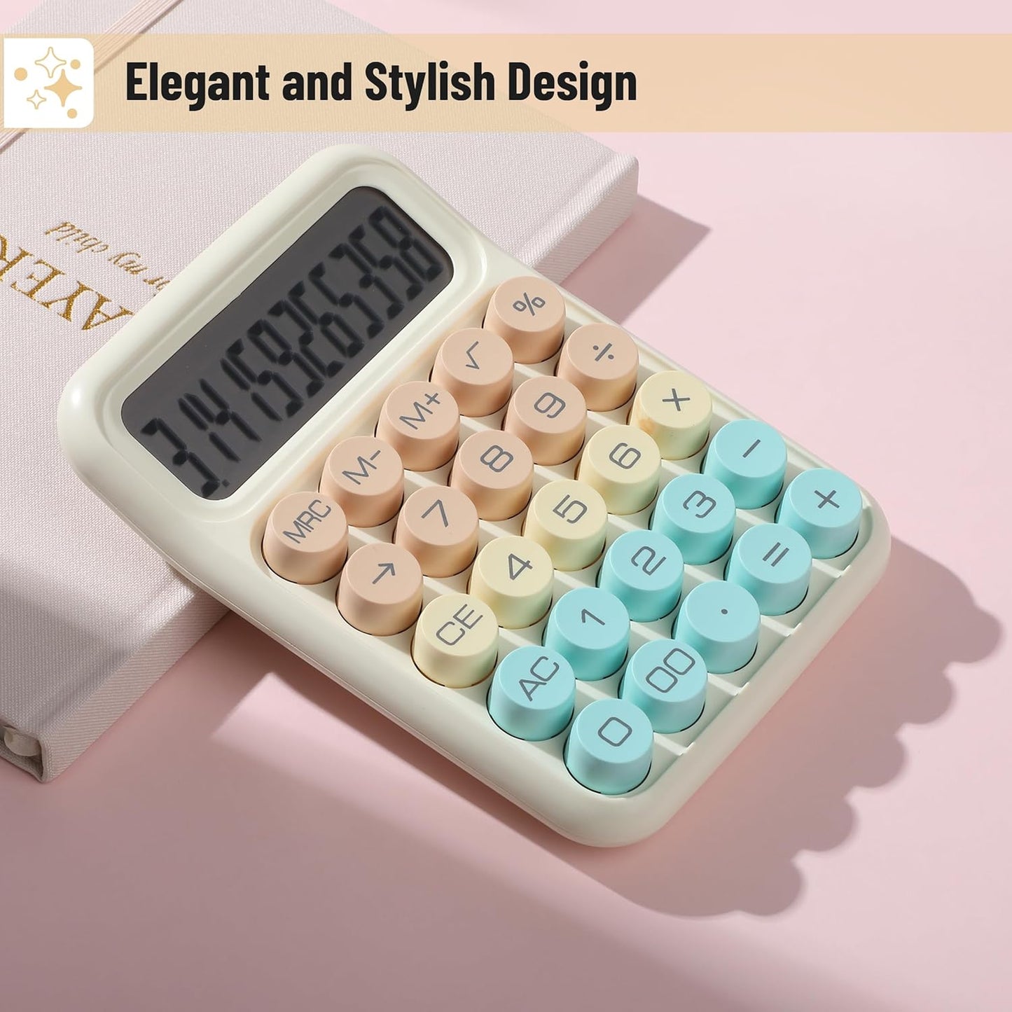 Mr. Pen- Mechanical Switch Calculator, 12Digits, Large LCD Display, Colorful Calculator Big Buttons, Mechanical Calculator