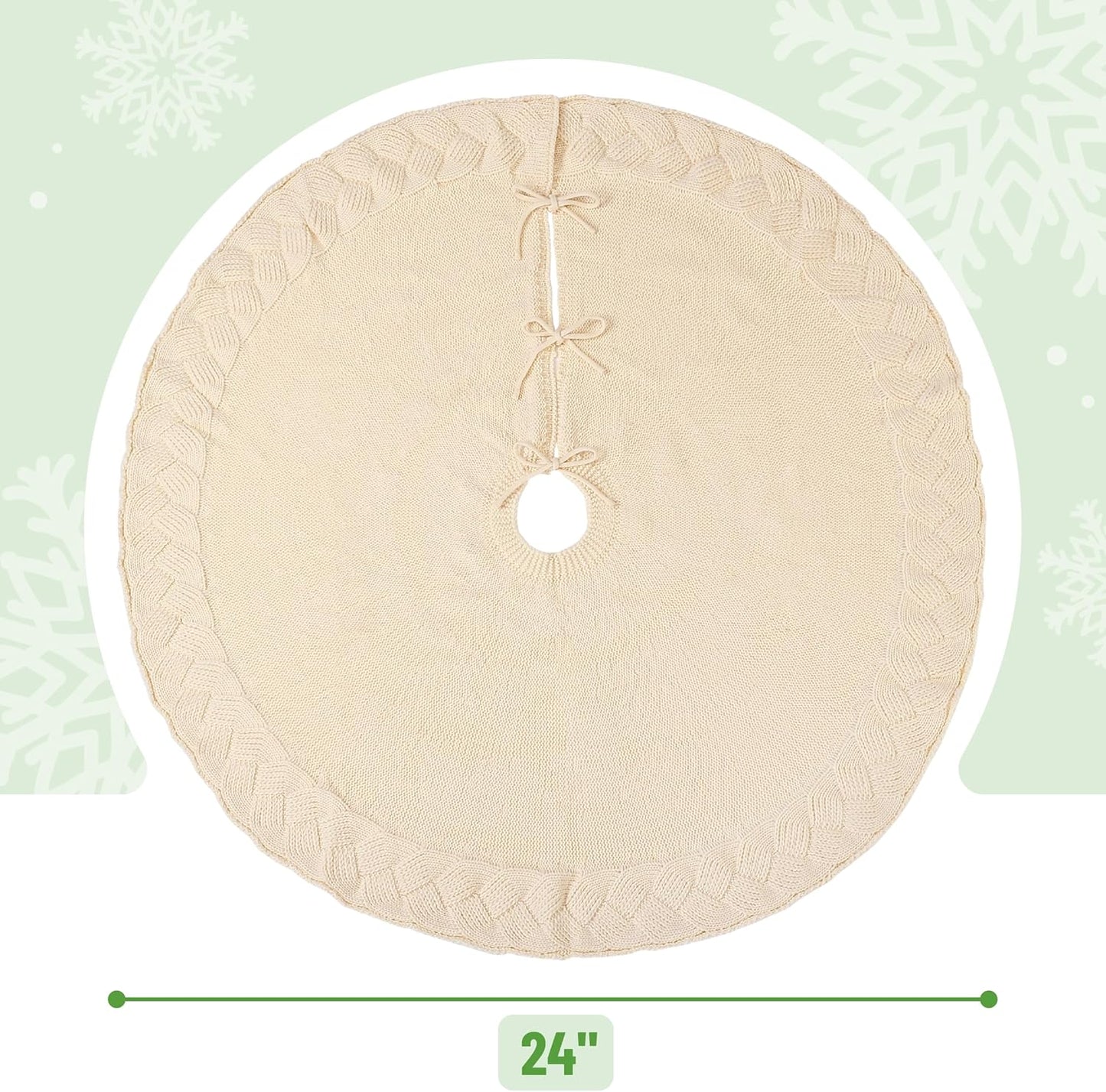 Mr. Pen- Knitted Christmas Tree Skirt 24 inches, Xmas Tree Skirt, Christmas Skirts for Xmas Trees, Small Tree Skirt Small