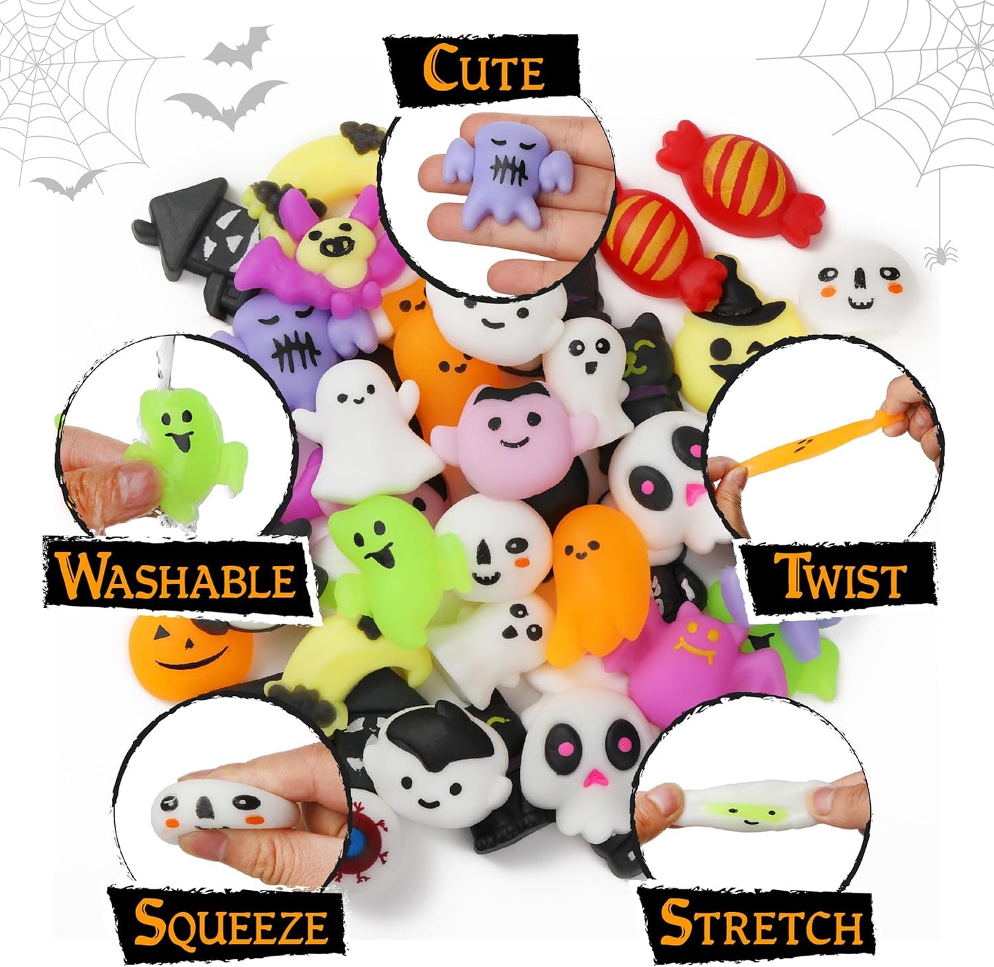 Mr. Pen- Halloween Squishy Toys, 48 pcs, Halloween Squishies, Halloween Toy