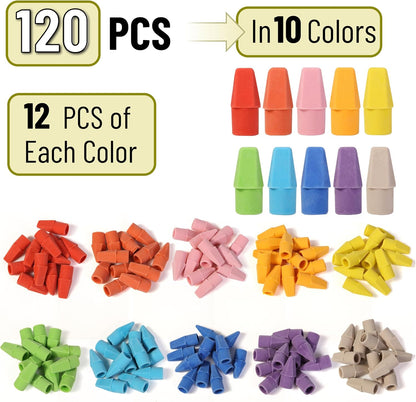 Mr. Pen- Pencil Top Erasers, 120 Pack, Latex-Free, No-Smudge