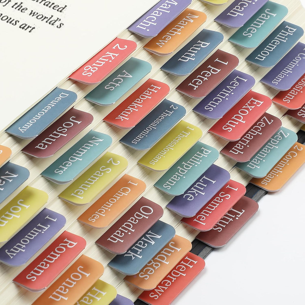 Mr. Pen- Bible Tabs, 75 Tabs, Elegant Rainbow, Laminated Bible Tabs for Women and Men, Bible Tabs for Study Bible