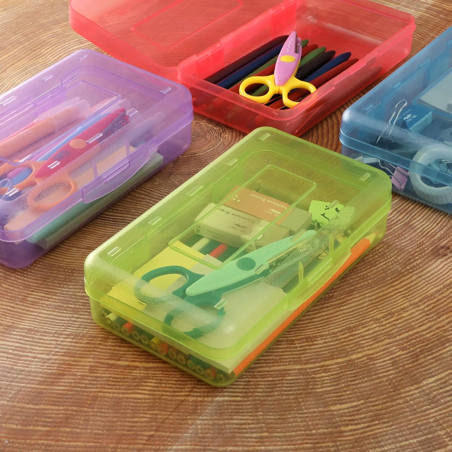 Mr. Pen- Pencil Box, 24 Pack, Assorted Colors, Plastic Pencil Box Case, Crayon Box, Plastic Pencil Case