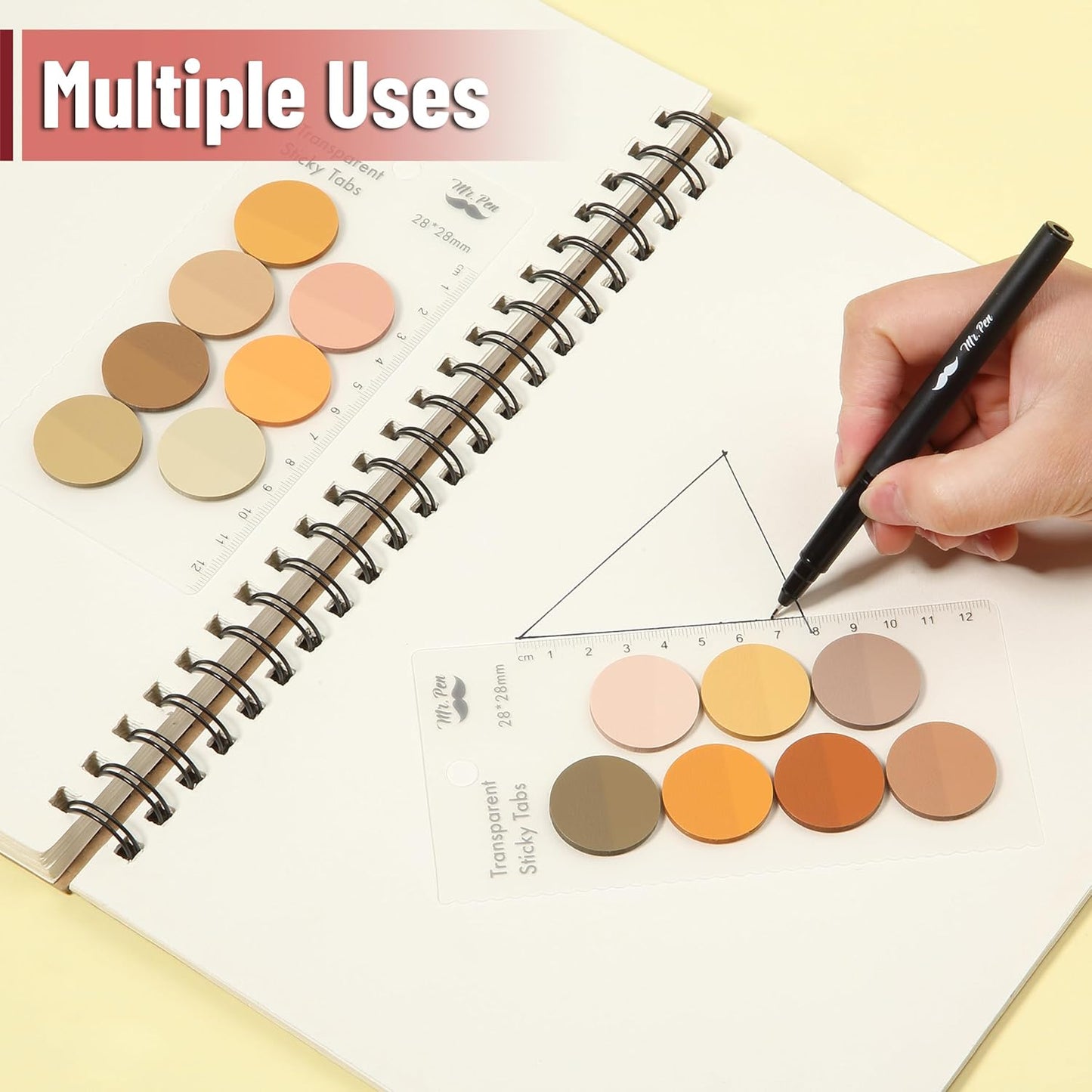 Round Transparent Sticky Notes Set, 14 Pads, 560 Sheets, 1.1"