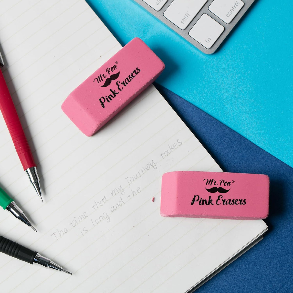 Mr. Pen- Pencil Erasers, 60 Pack, Pink, Large, Block Erasers for School