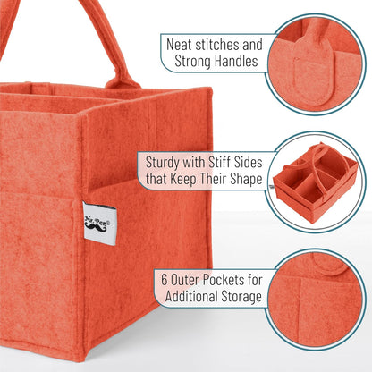 Mr. Pen- Baby Diaper Caddy Organizer, Earthy Clay, Baby Caddy Organizer with Handle, Compact Size, Collapsible & Portable