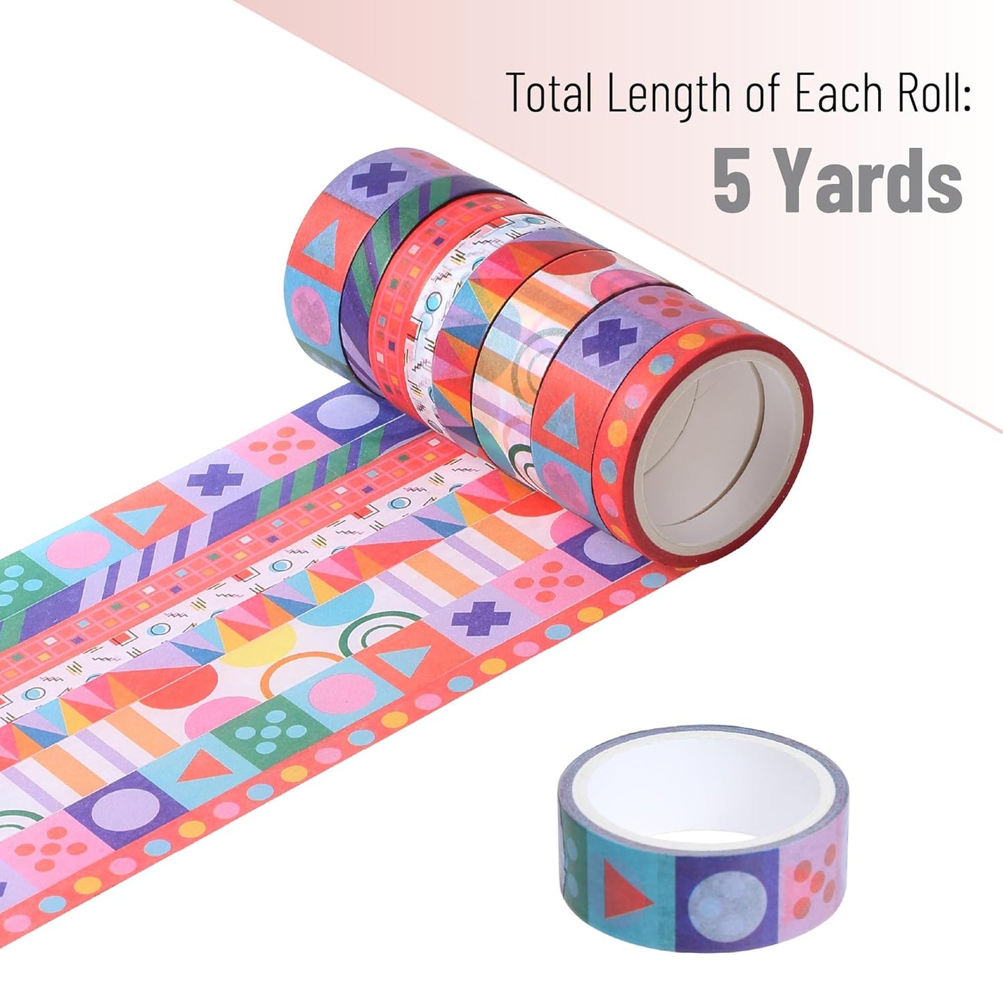 Mr. Pen- Washi Tape Set, 8 Rolls, Geo Labyrinth, Decorative Tape, Washi Tapes, Scrapbook Tape