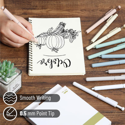 Mr. Pen- Retractable Gel Pens, 12 Pack, Black Ink, Soft Pastel Barrel Gel Pens, Gel Pens Fine Point 0.5mm, Retractable Pens, Cute Pens