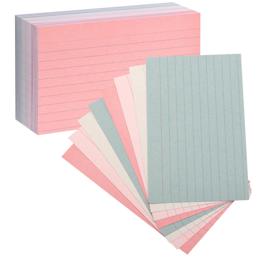 Pastel 3" x 5", 180 Lined Index Cards, Note Cards, Flash Cards, Study Cards, Notecards for Studying, Ruled Flashcards for Studying.