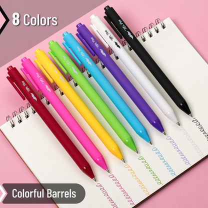 Mr. Pen- Retractable Gel Pens, 8 Pack, Color Ink Gel Pens Fine Point, Vivid Colors, 0.7mm Gel Pens Fine Point