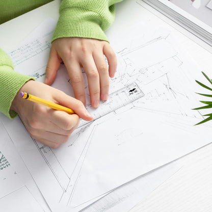 Clear Bulk Plastic Ruler 6 Inch, 24 Pack, Metric & Imperial