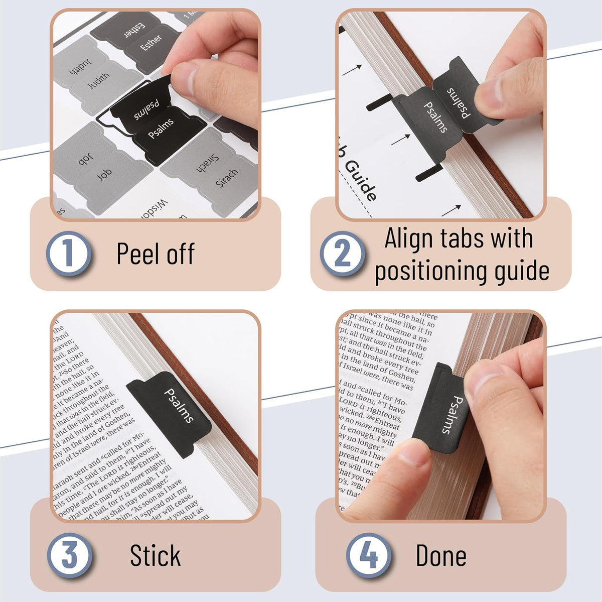 Mr. Pen- Bible Tabs, 75 Tabs, Gray, Laminated Bible Tabs for Women and Men