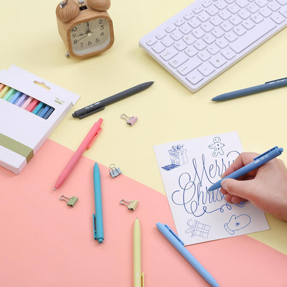 Mr. Pen- Retractable Gel Pens, 12 Pack, Blue Ink, Celestial Color Barrels Gel Pens, Gel Pens Fine Point 0.5mm