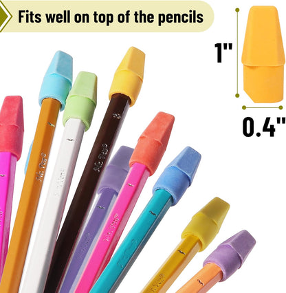 Mr. Pen- Pencil Top Erasers, 120 Pack, Latex-Free, No-Smudge