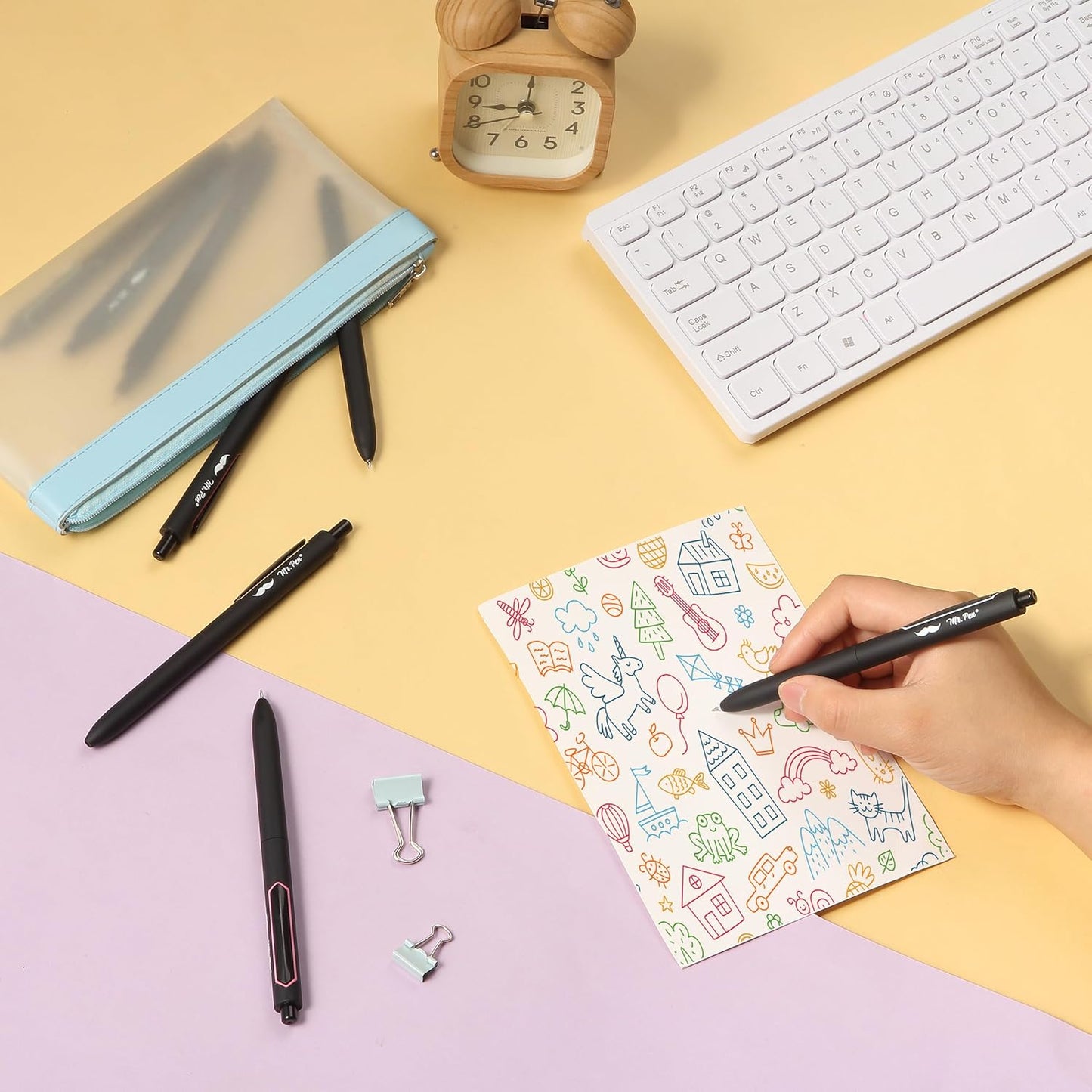 Mr. Pen- Retractable Gel Pens, 8 Pack, Pastel Color Ink Gel Pens, Gel Pens Fine Point 0.5mm, Retractable Pens, Cute Pens