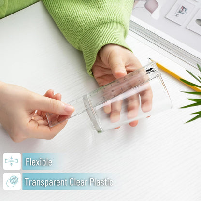Clear Bulk Plastic Ruler 6 Inch, 24 Pack, Metric & Imperial