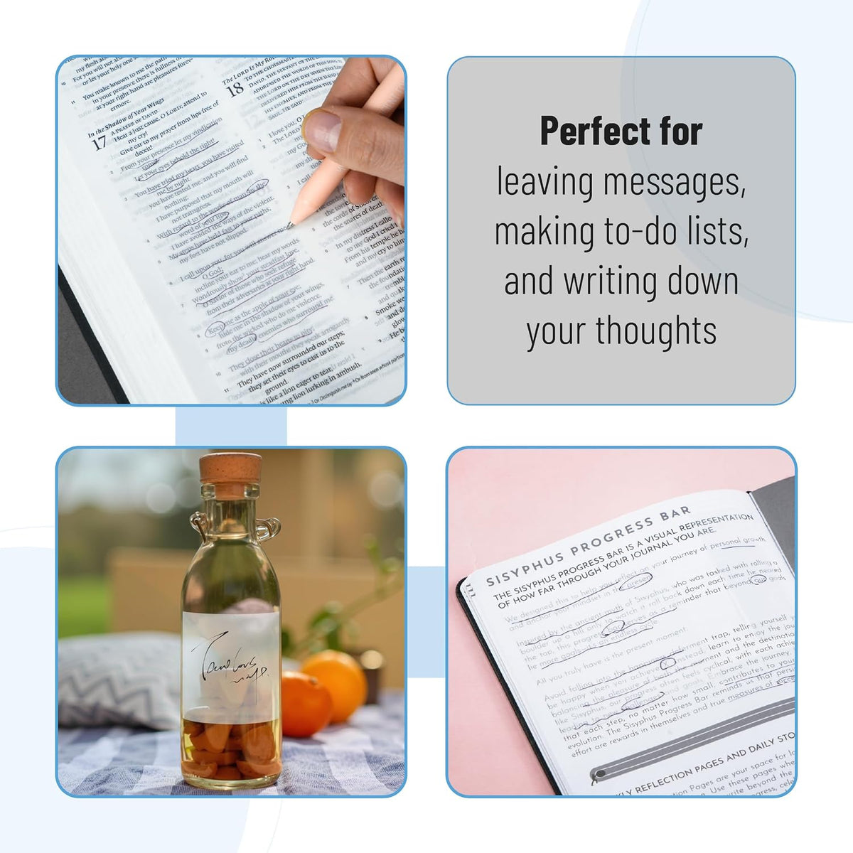 Mr. Pen- Transparent Sticky Notes Set, 1000 Sheets, 6 Sizes